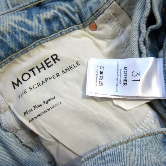 NWT Mother Superior Scrapper Ankle in Bless You, Again! Straight Crop Jeans 31 - Picture 4 of 5